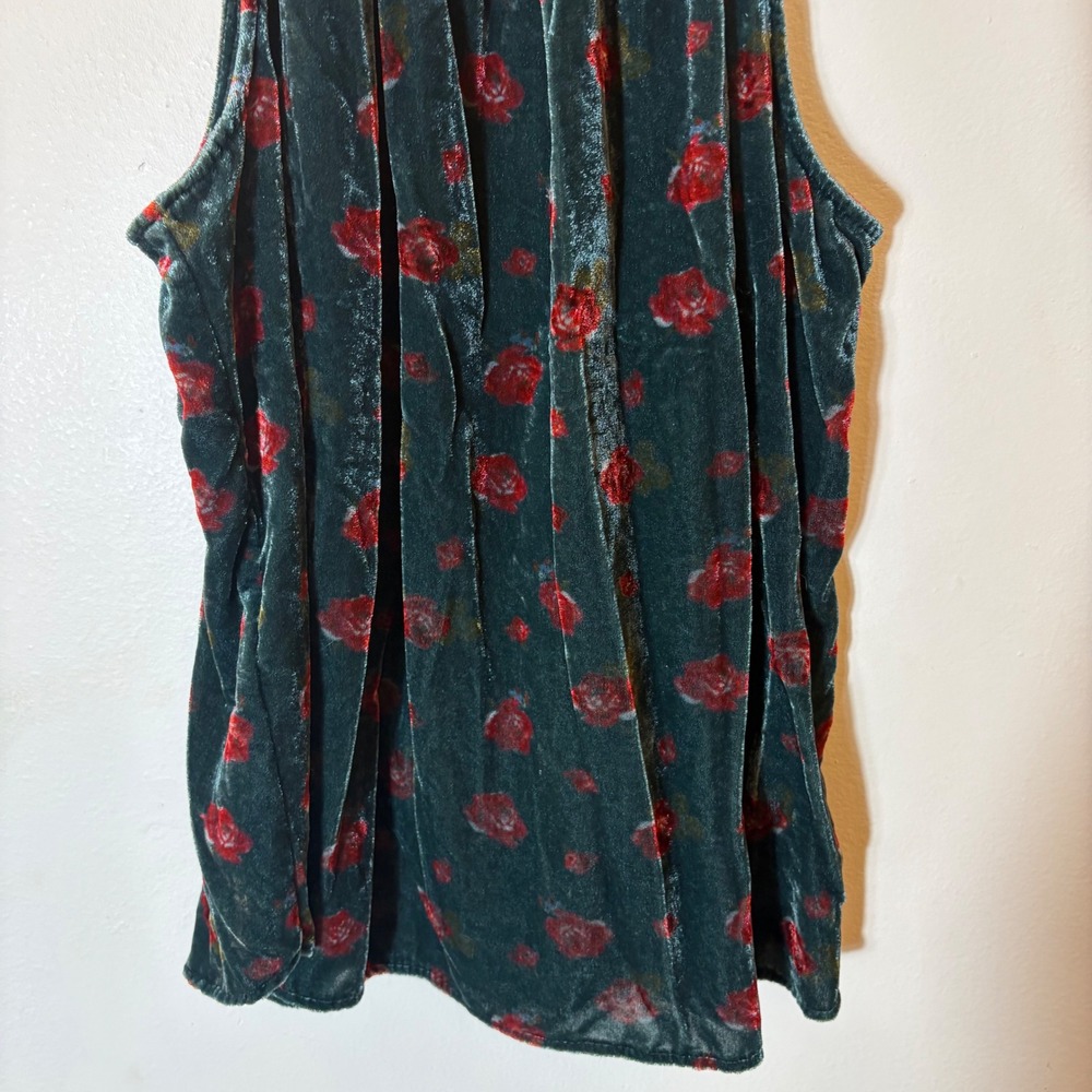 LOFT Floral Velvet Shirred Halter Top Size Small - Picture 4 of 9